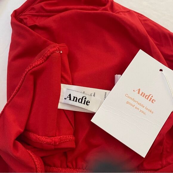 Andie Cherry Red Wyndwood One Shoulder Bikini Top Sz XL NWT - Picture 6 of 15